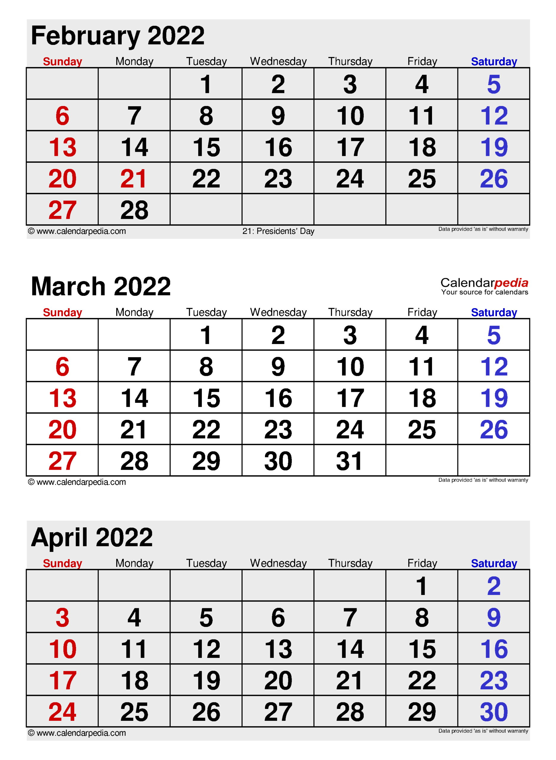 Take March 2022 Calendar Printable Free