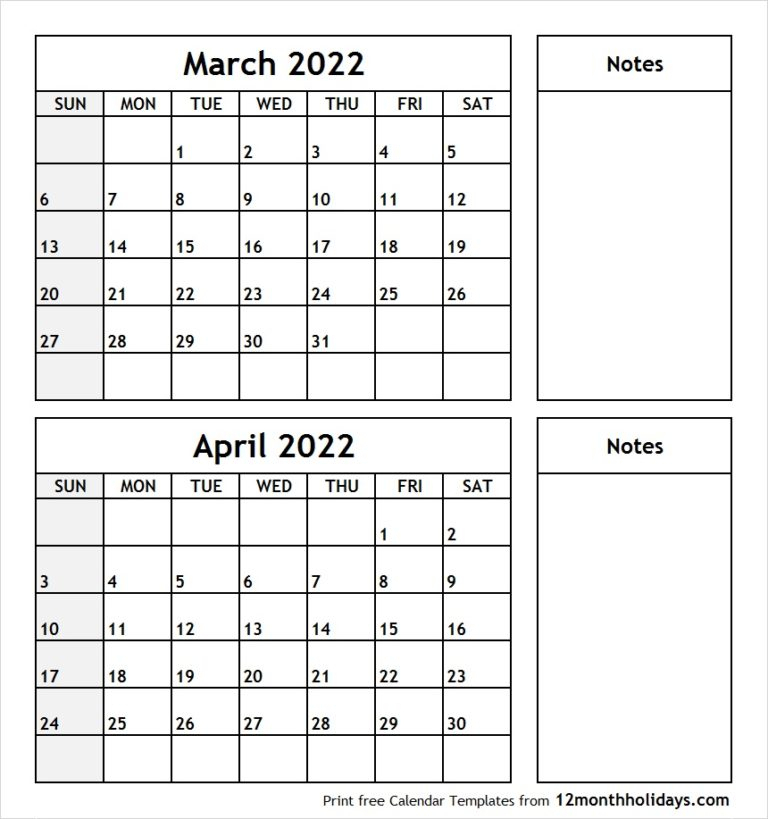 Take March 26 2022 Calendar