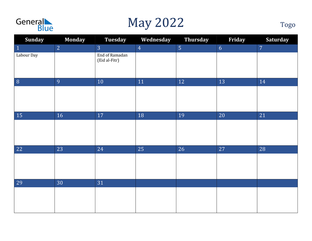 Take May 2022 Calendar Template