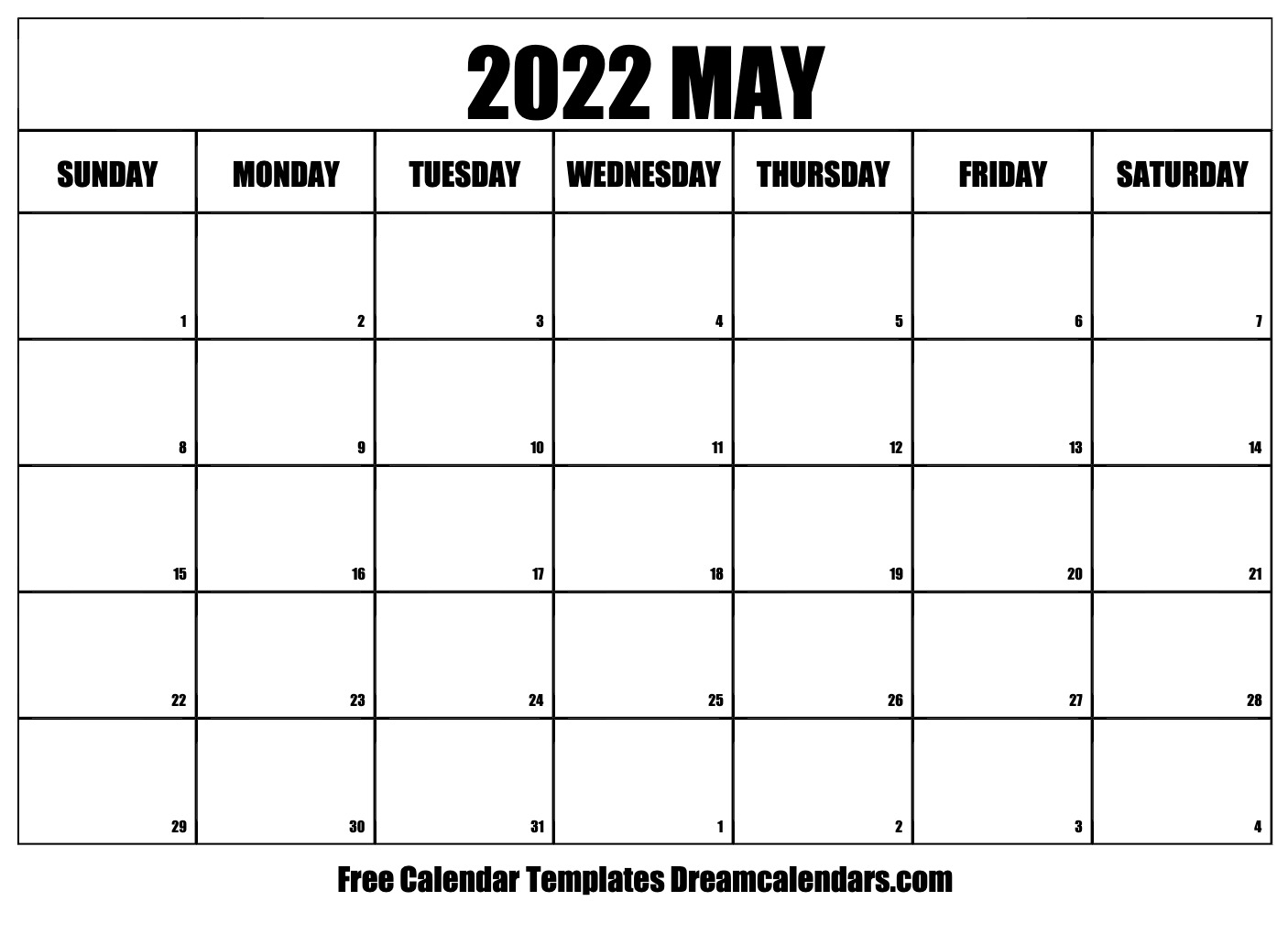 Take May 2022 Calendar With Us Holidays