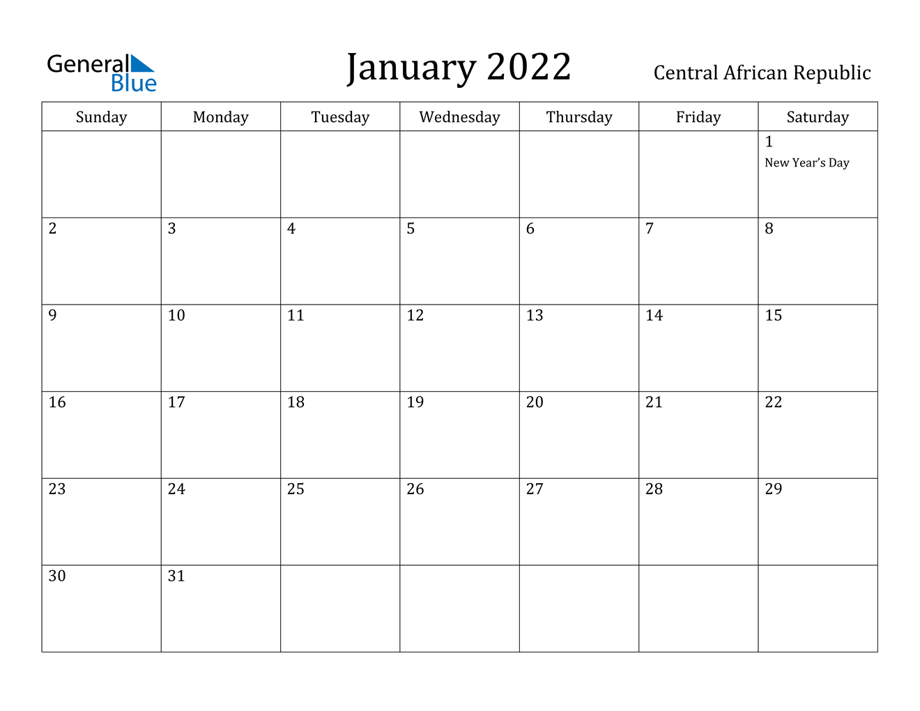 Take Monthly Calendar For January 2022