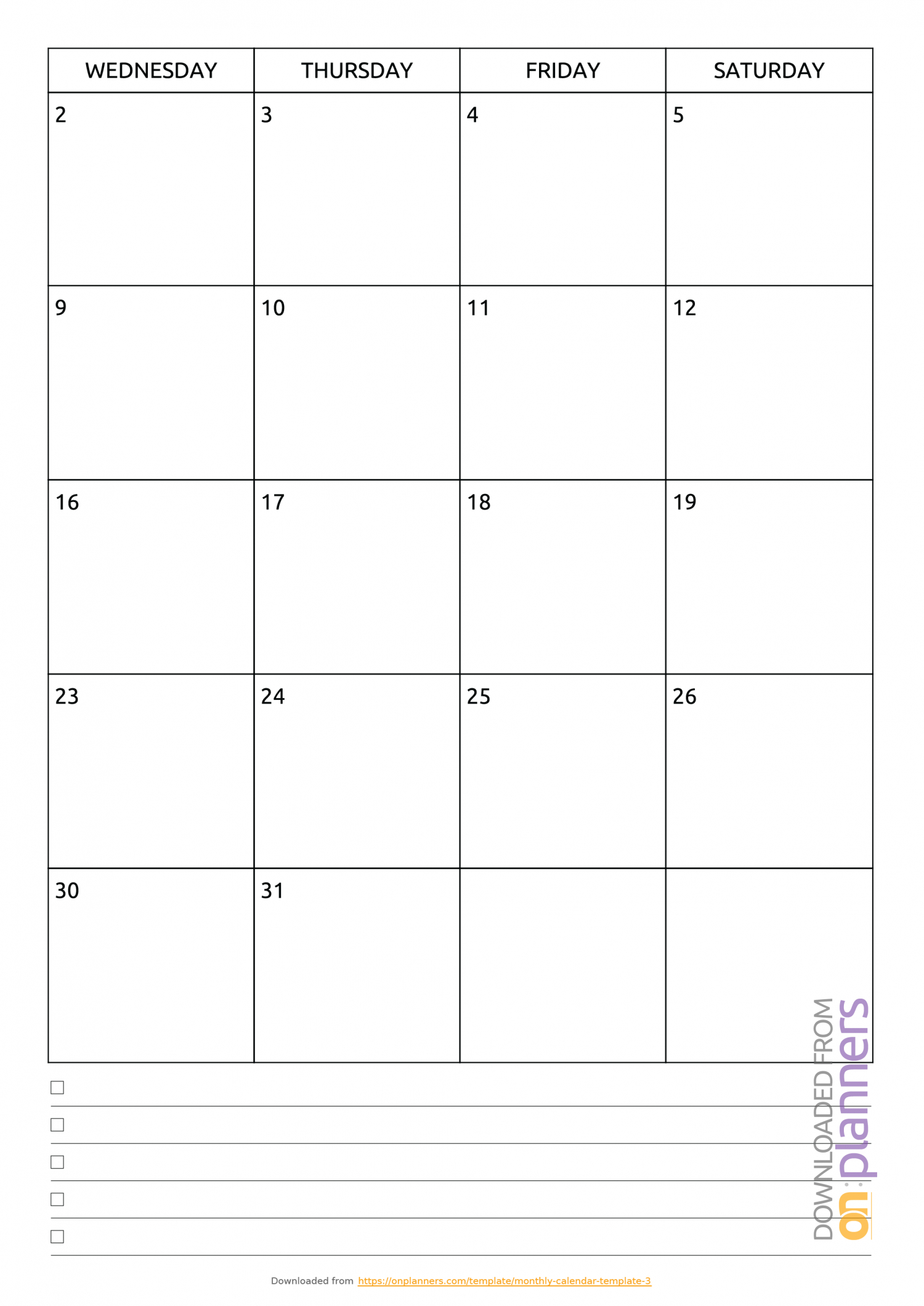 Take Print Monthly Calendar