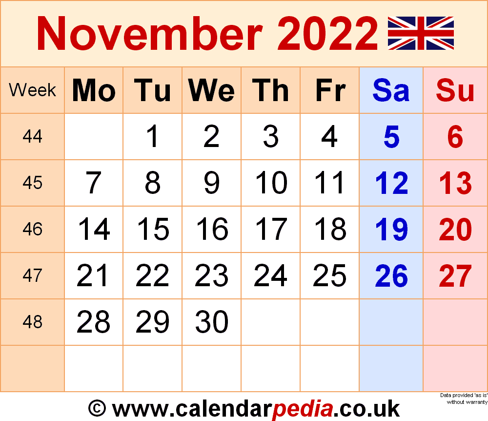 Take Printable Calendar For November 2022 Best Calendar Example