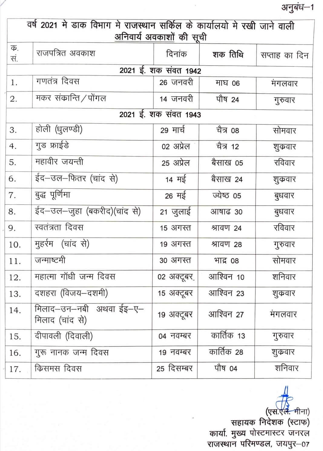 Take Rajasthan Calendar January 2022