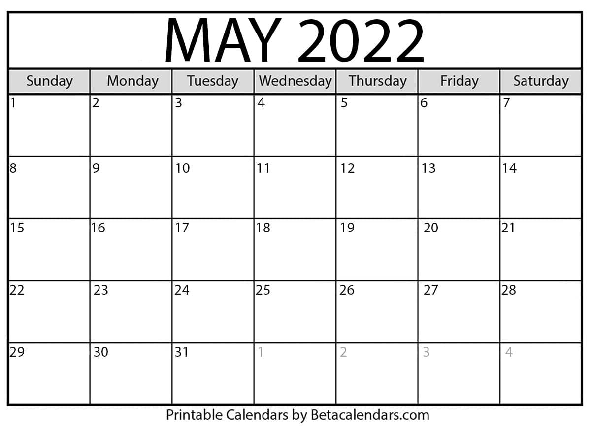Catch May 2022 Calendar Mother'S Day