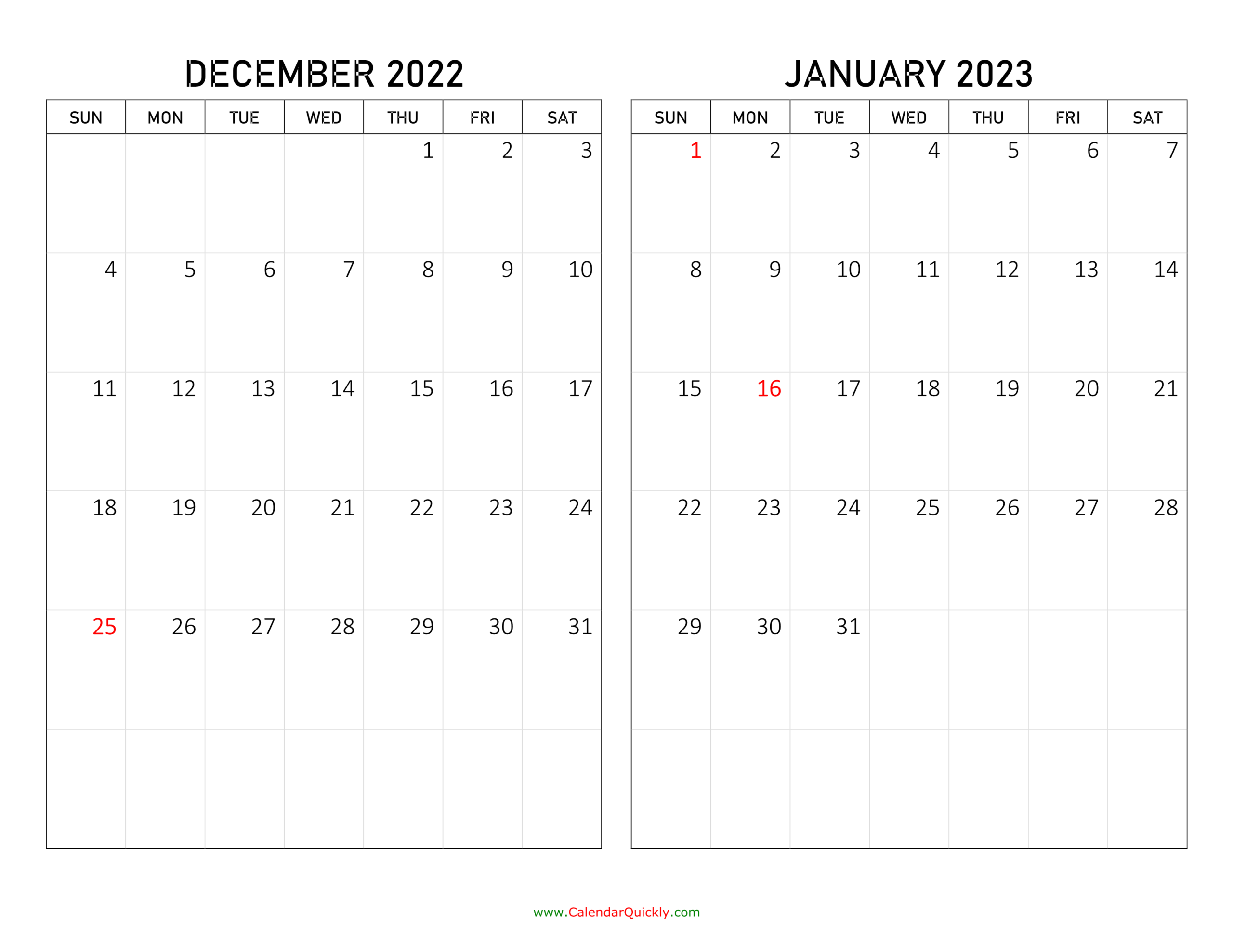 Take Calendar December 2021 January 2022 Printable