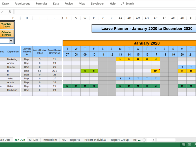 Pick Hr Company Annual Calendar Template