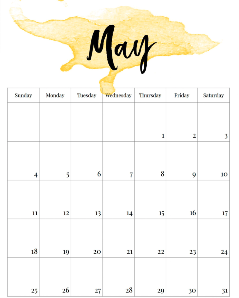 May 2025 Calendar Simple